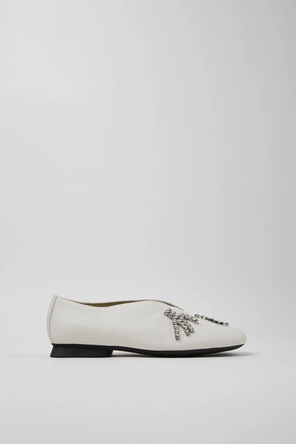 Twins White Leather Ballerinas for Women. - 1