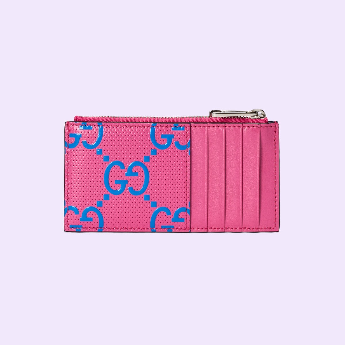 GG embossed zip card case - 1