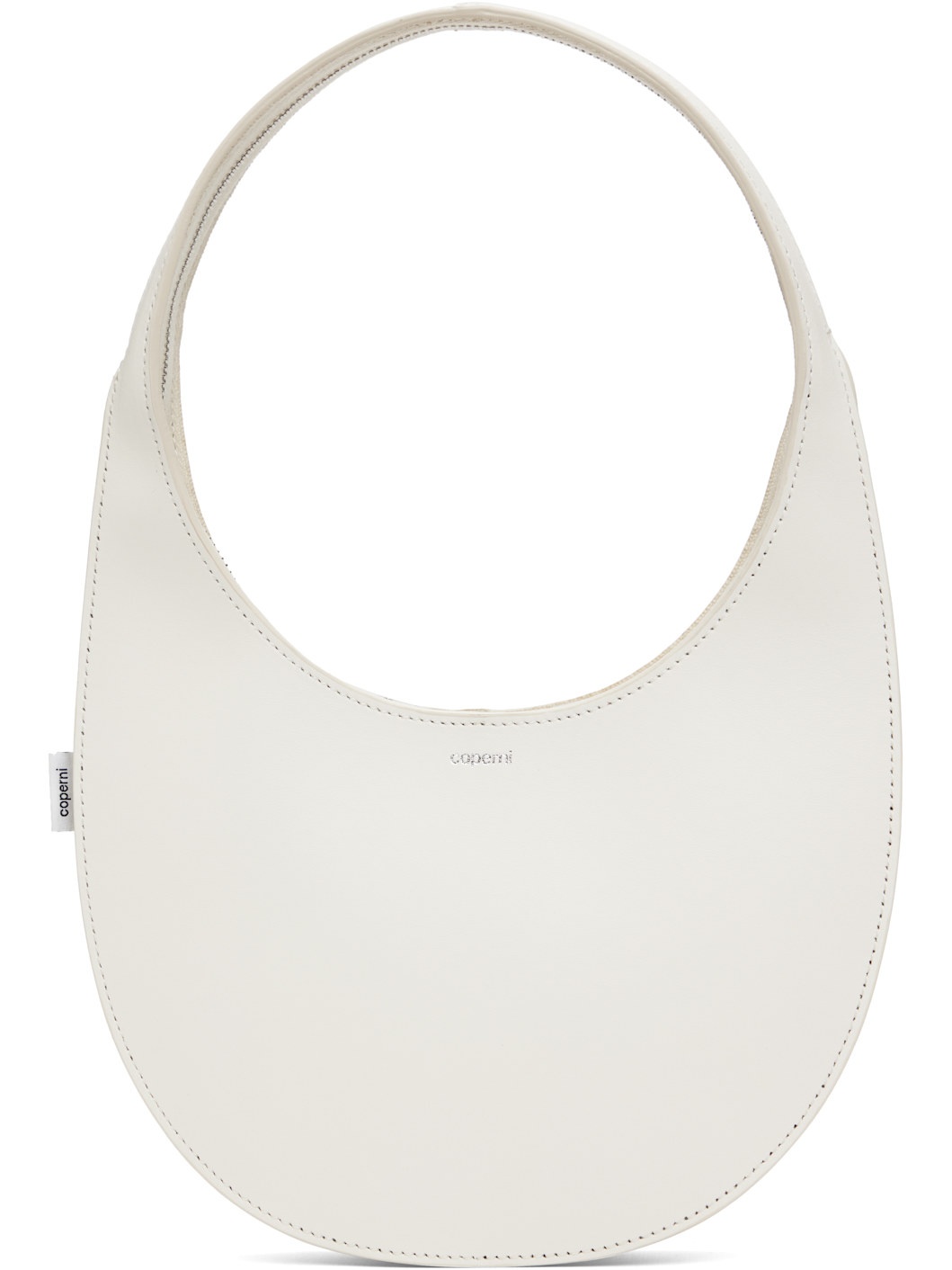 White Double Gusset Swipe Bag - 1