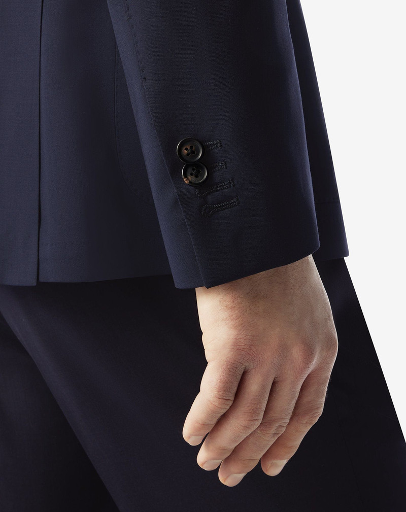 Unlined navy blue wool suit 5