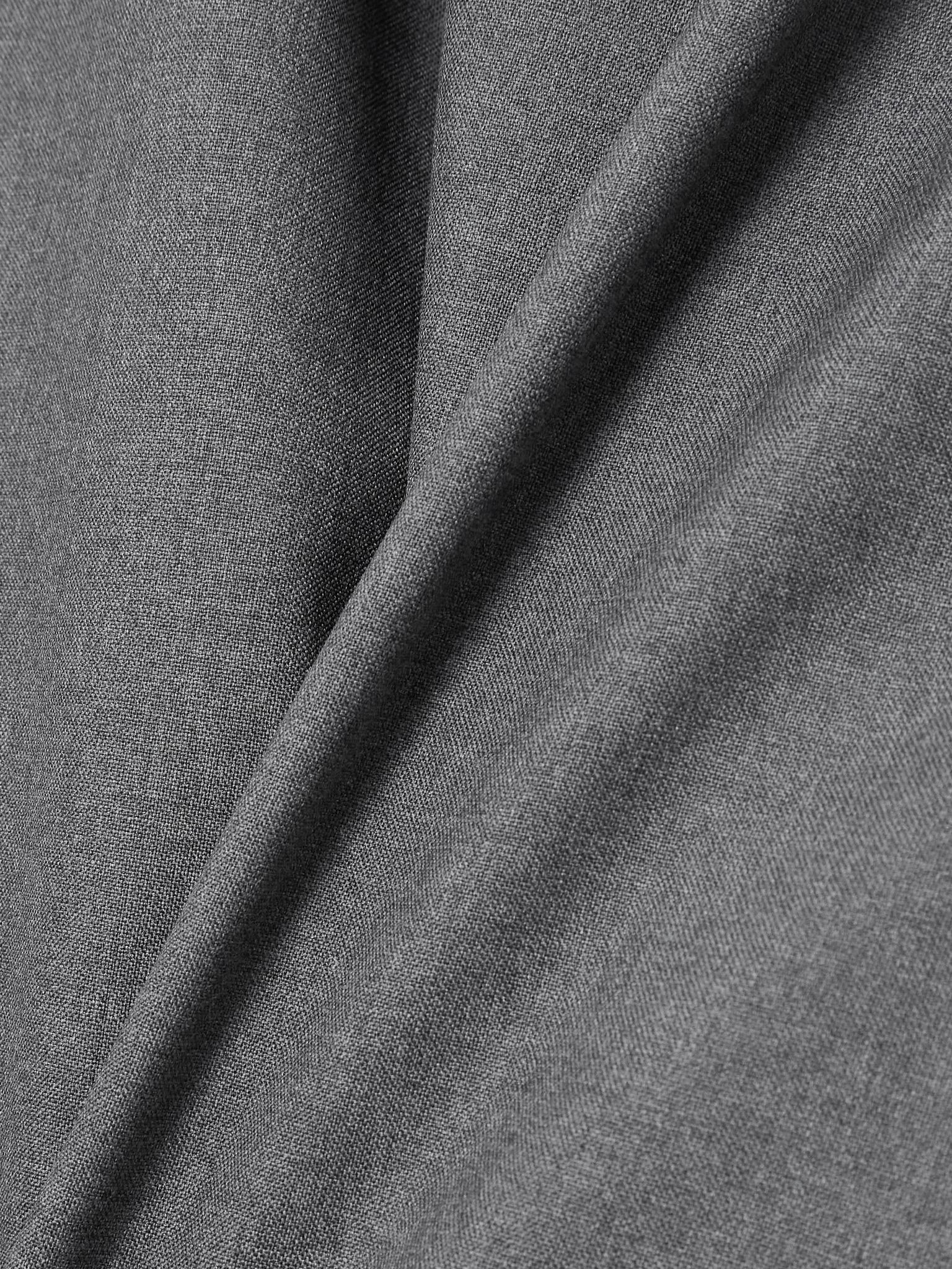 Cropped embroidered wool straight-leg pants Gray - 5