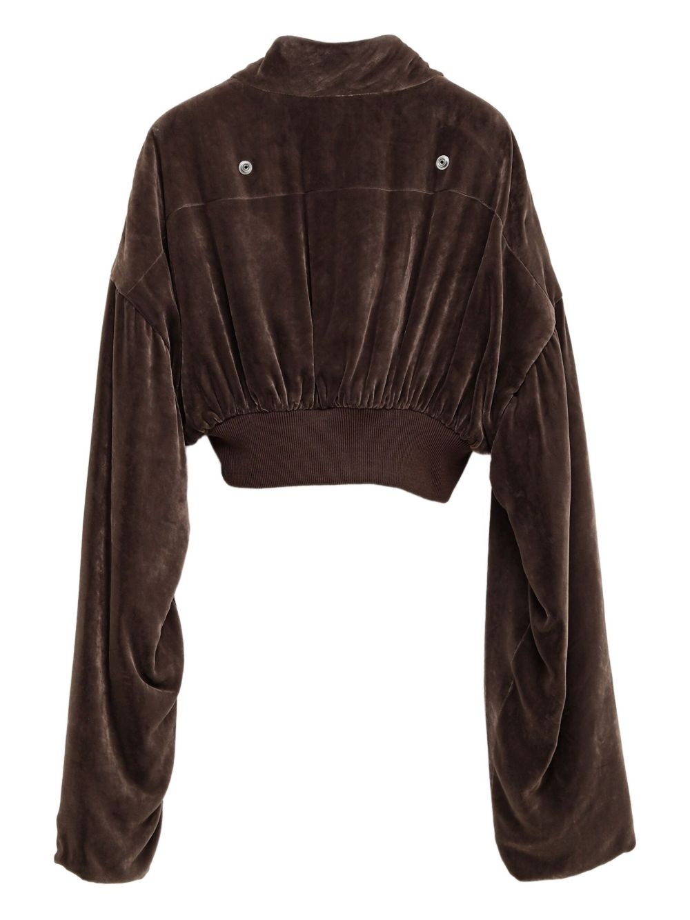 velvet zip-front cropped jacket - 2