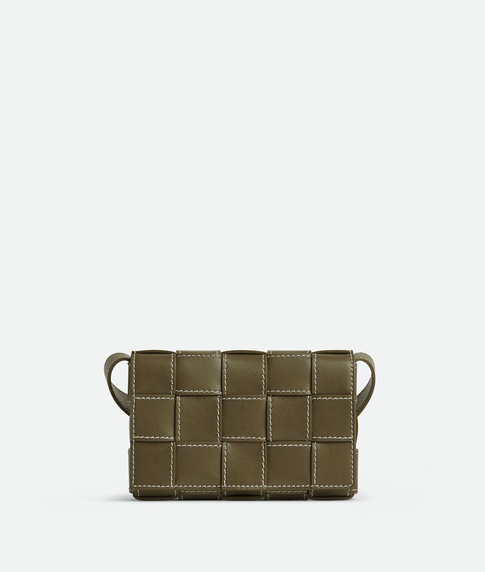 Bottega Veneta Mini Cassette Card Case With Strap | Green | OS