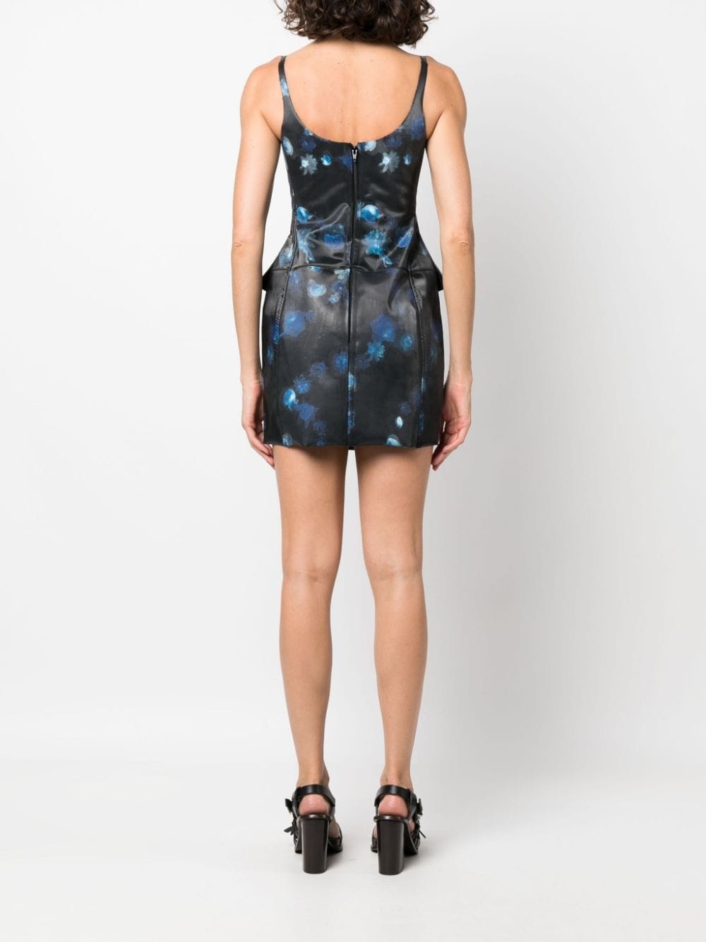 Holographic floral-print minidress - 4