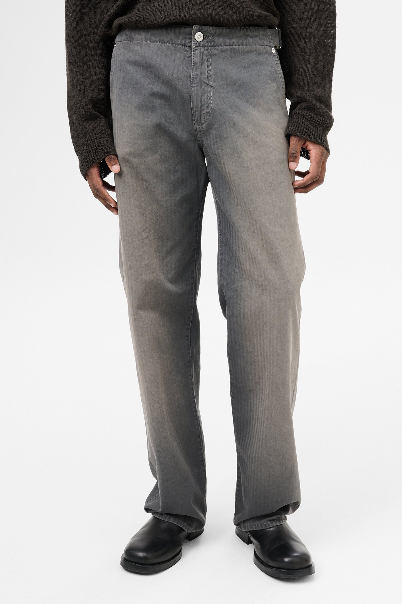 Trucker Trouser French Sun Faded Herringbone - 3