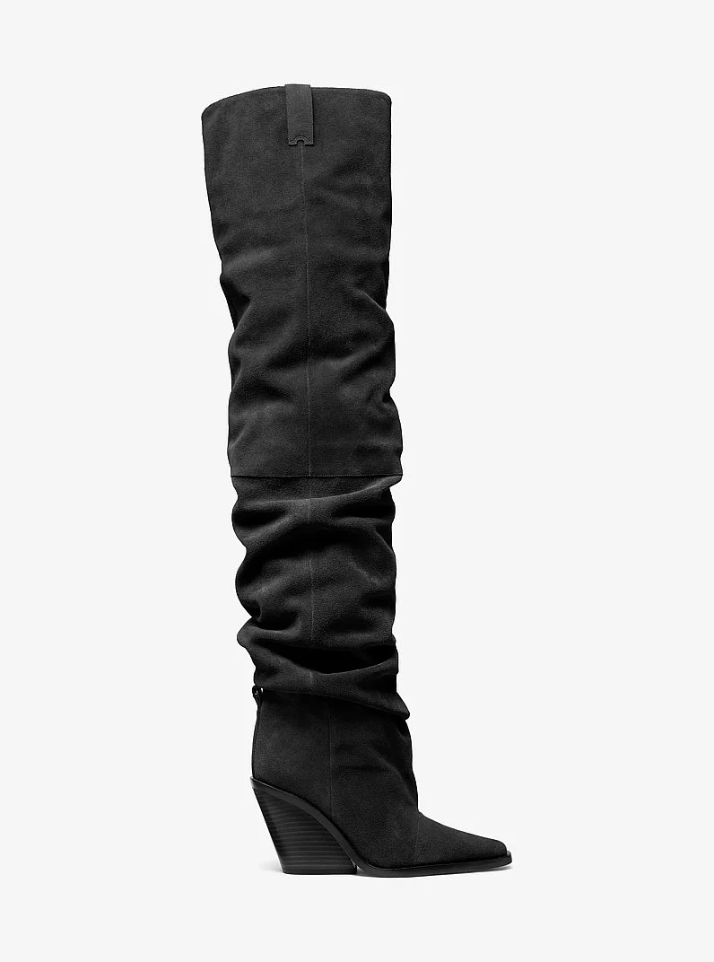 Noemie Suede Over-the-Knee Boot - 1