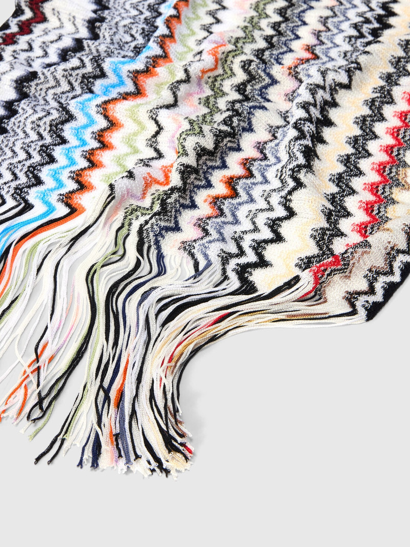 Missoni Zigzag viscose scarf with fringes outlook