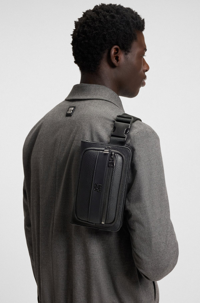 HUGO GRAINED BELT BAG WITH STACKED-LOGO TRIM outlook