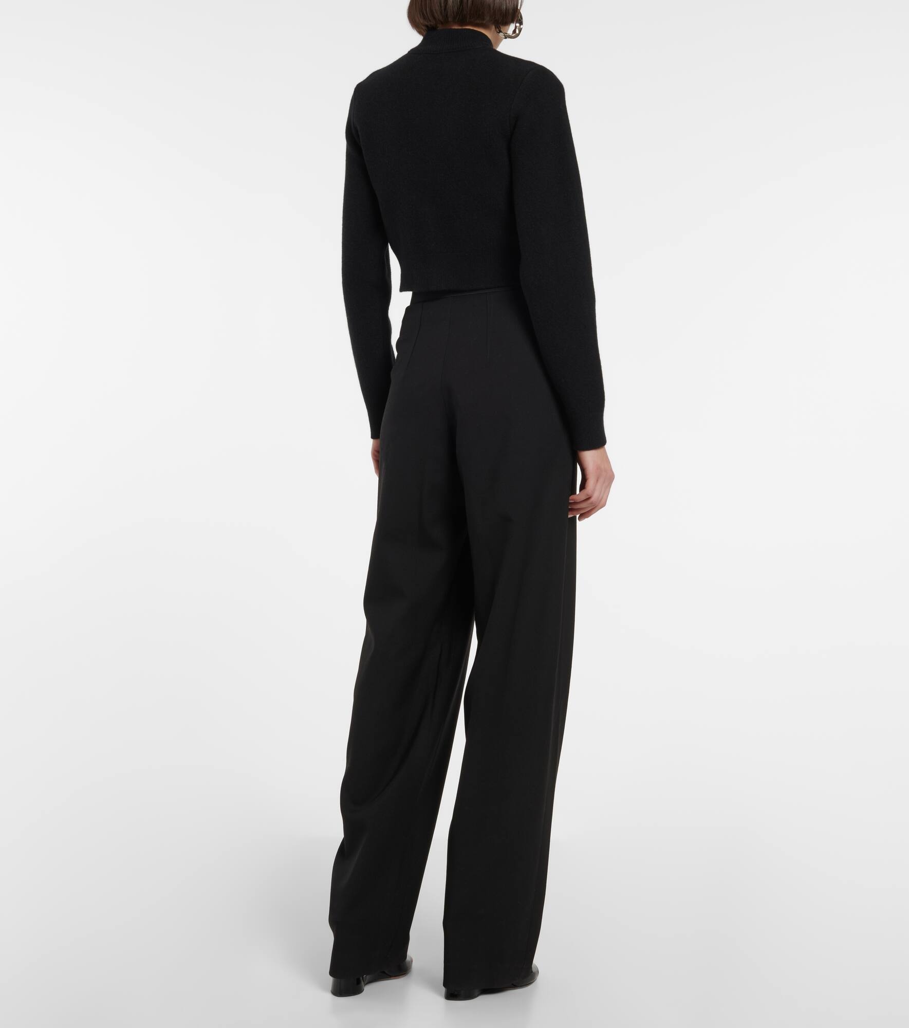 Cropped virgin wool turtleneck sweater - 3
