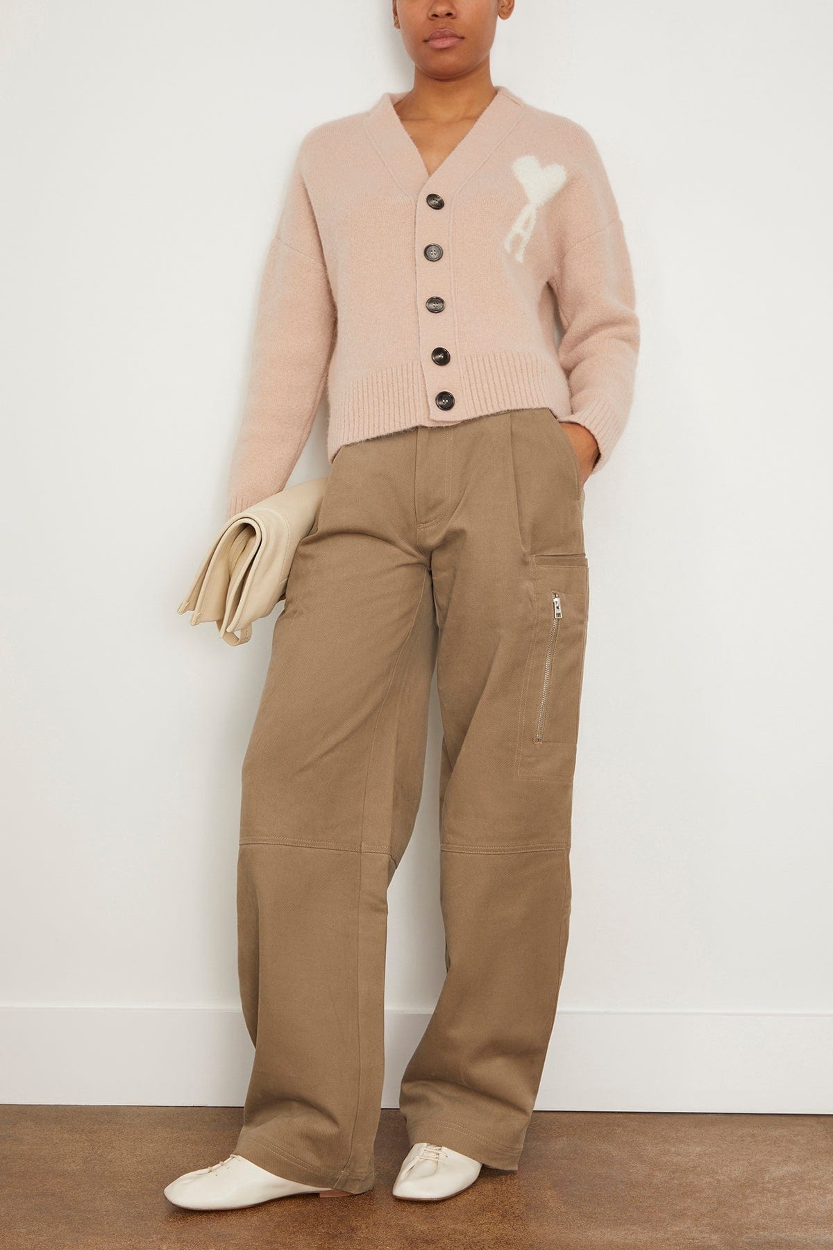 Off White ADC Cardigan in Powder Pink/Ivory - 2