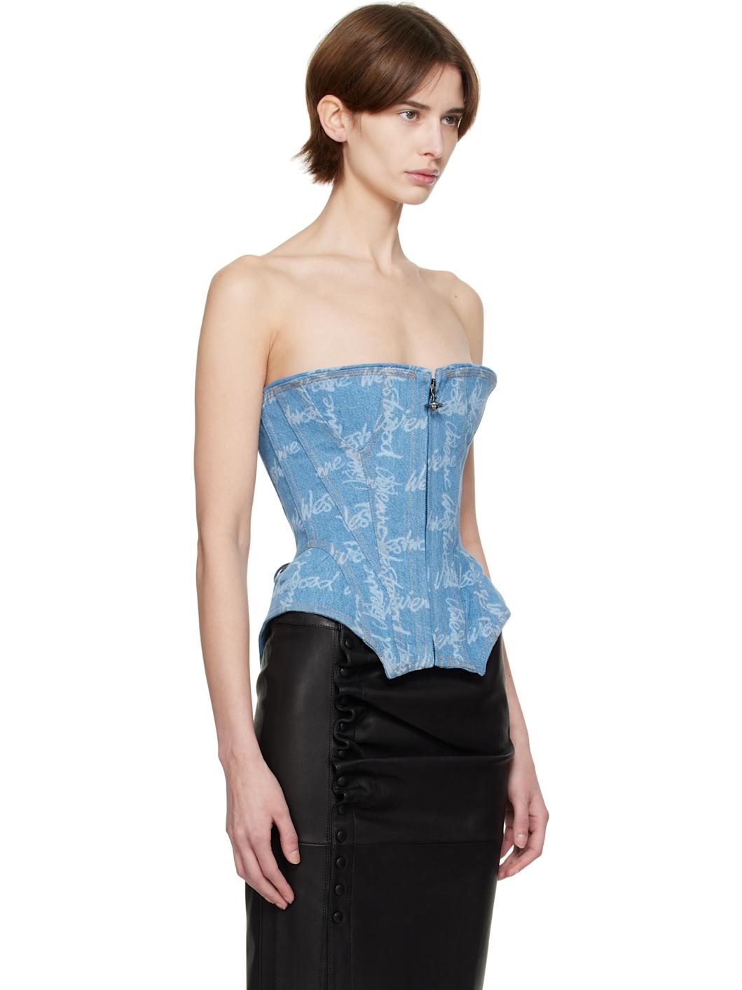 Blue Cobrax Denim Corset - 2