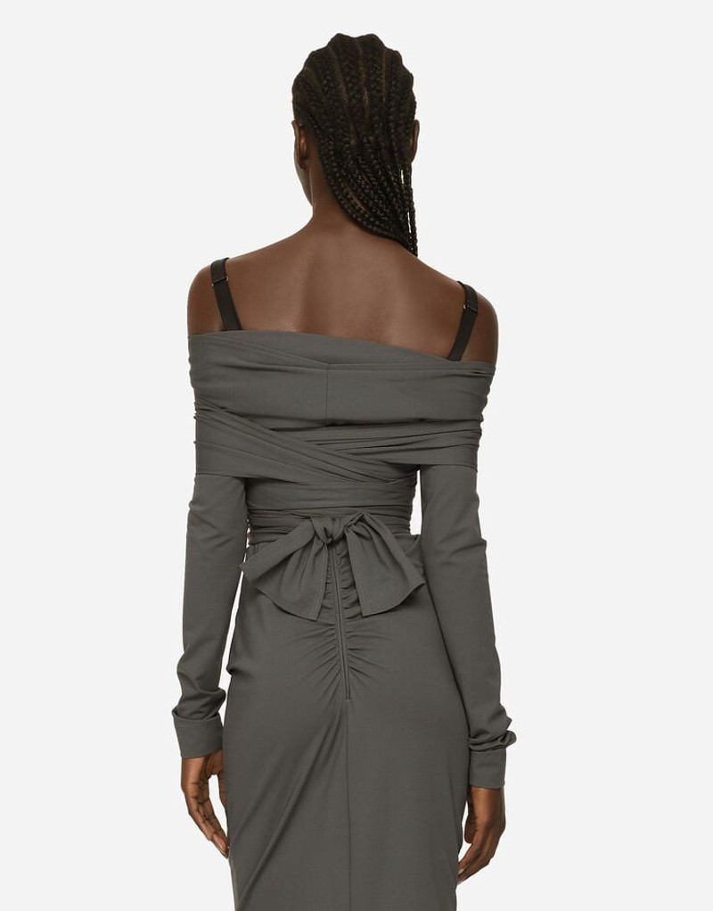 Long stretch jersey Milano rib dress 5