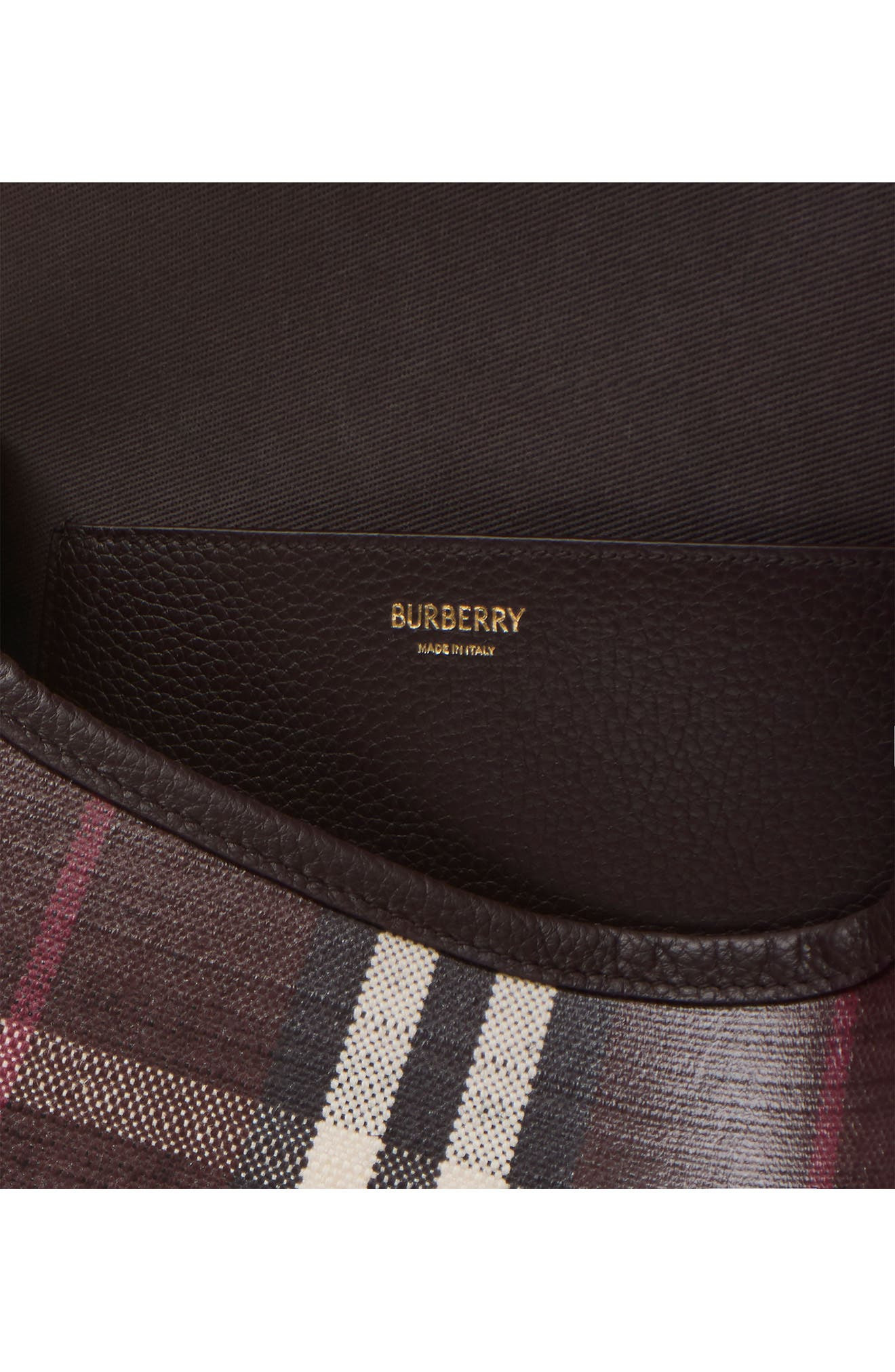 burberry Highlands Check Coated Canvas & Leather Top Handle Bag in Mahogany at Nordstrom - 3