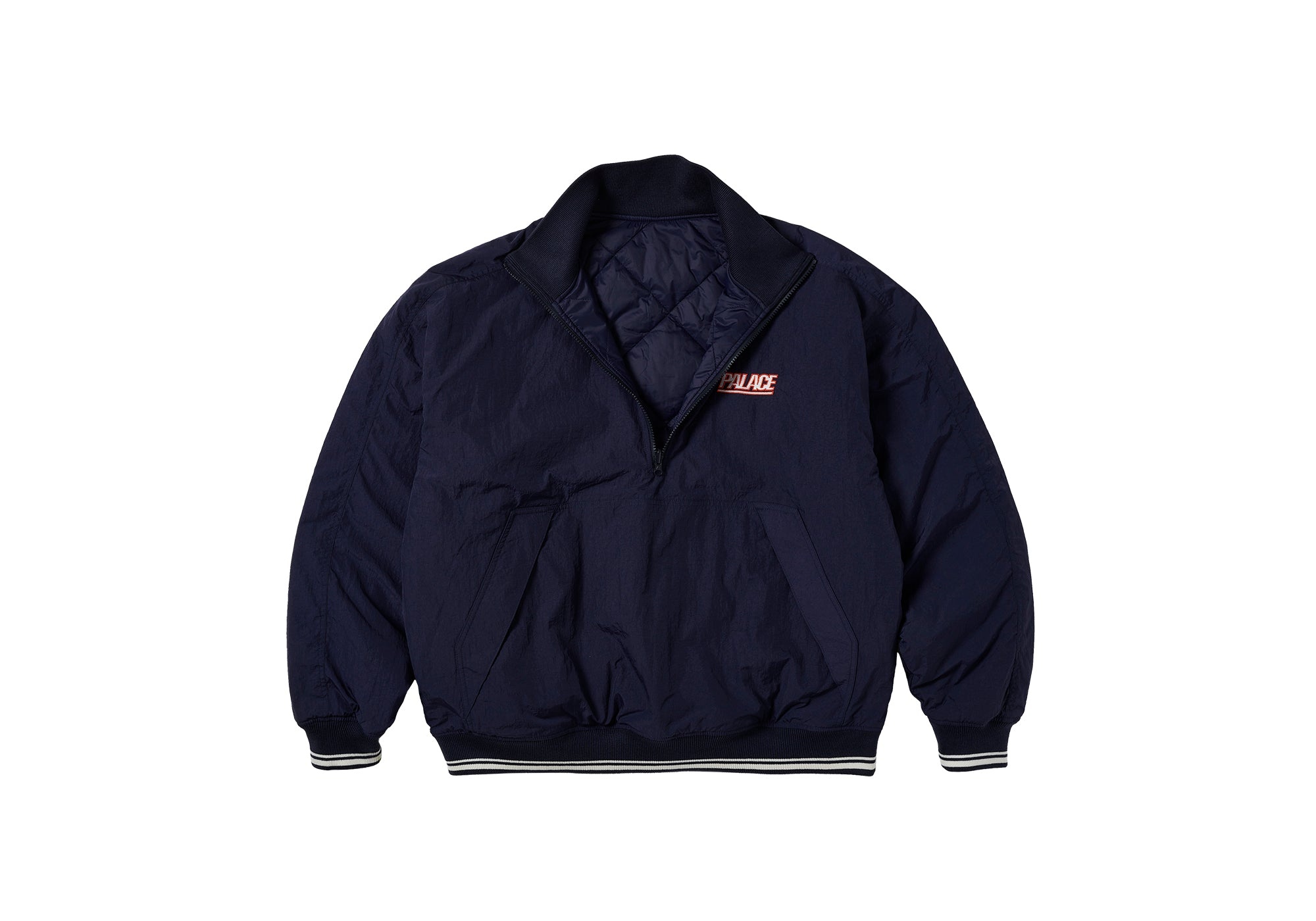 PALACE REVERSIBLE QUILTED SPORTS BOMBER NAVY | REVERSIBLE