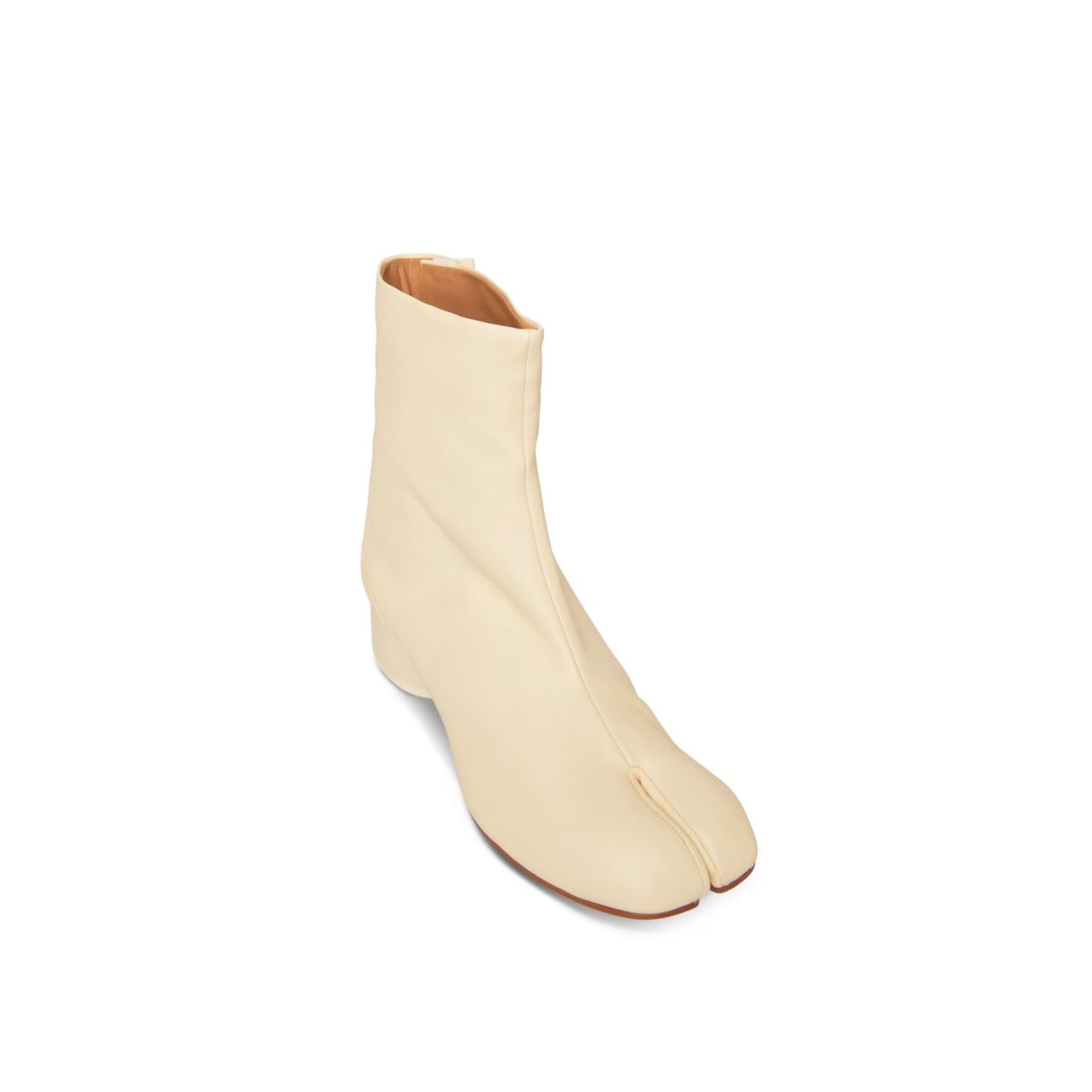 Tabi Ankle Boots 3cm Heel in White - 4