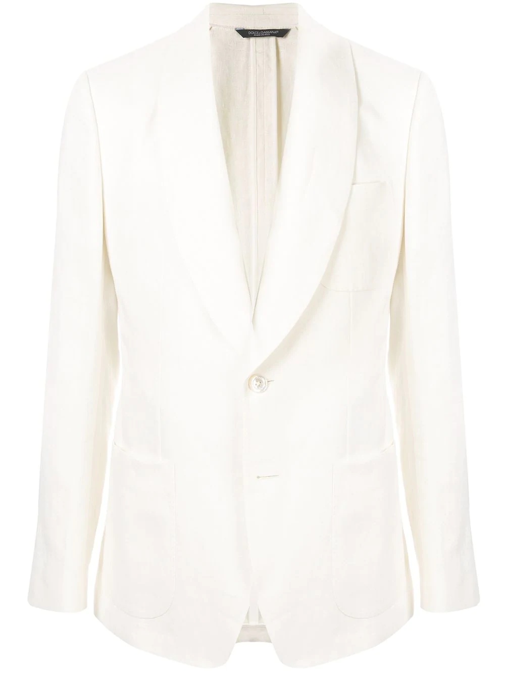 single-breasted linen blazer - 1