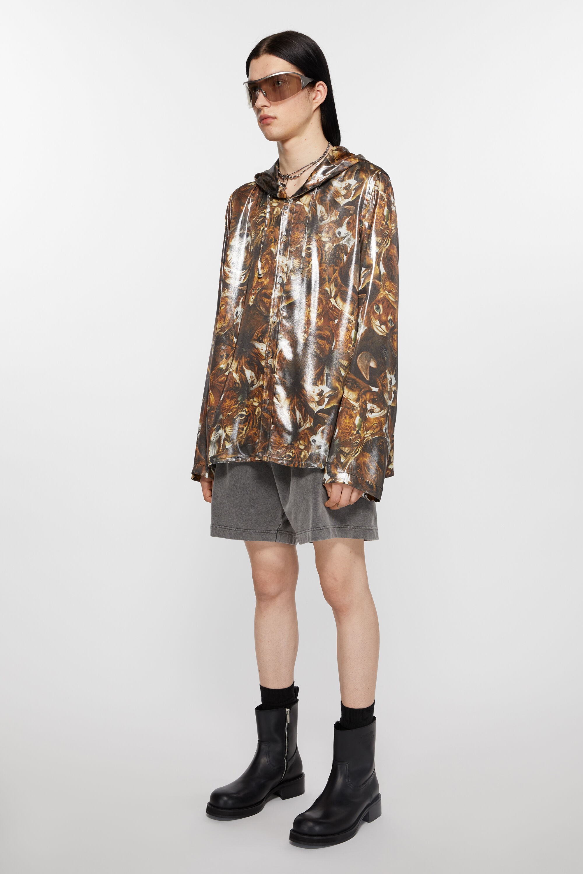 Jacket foil print - Cacao Brown Multi - 3