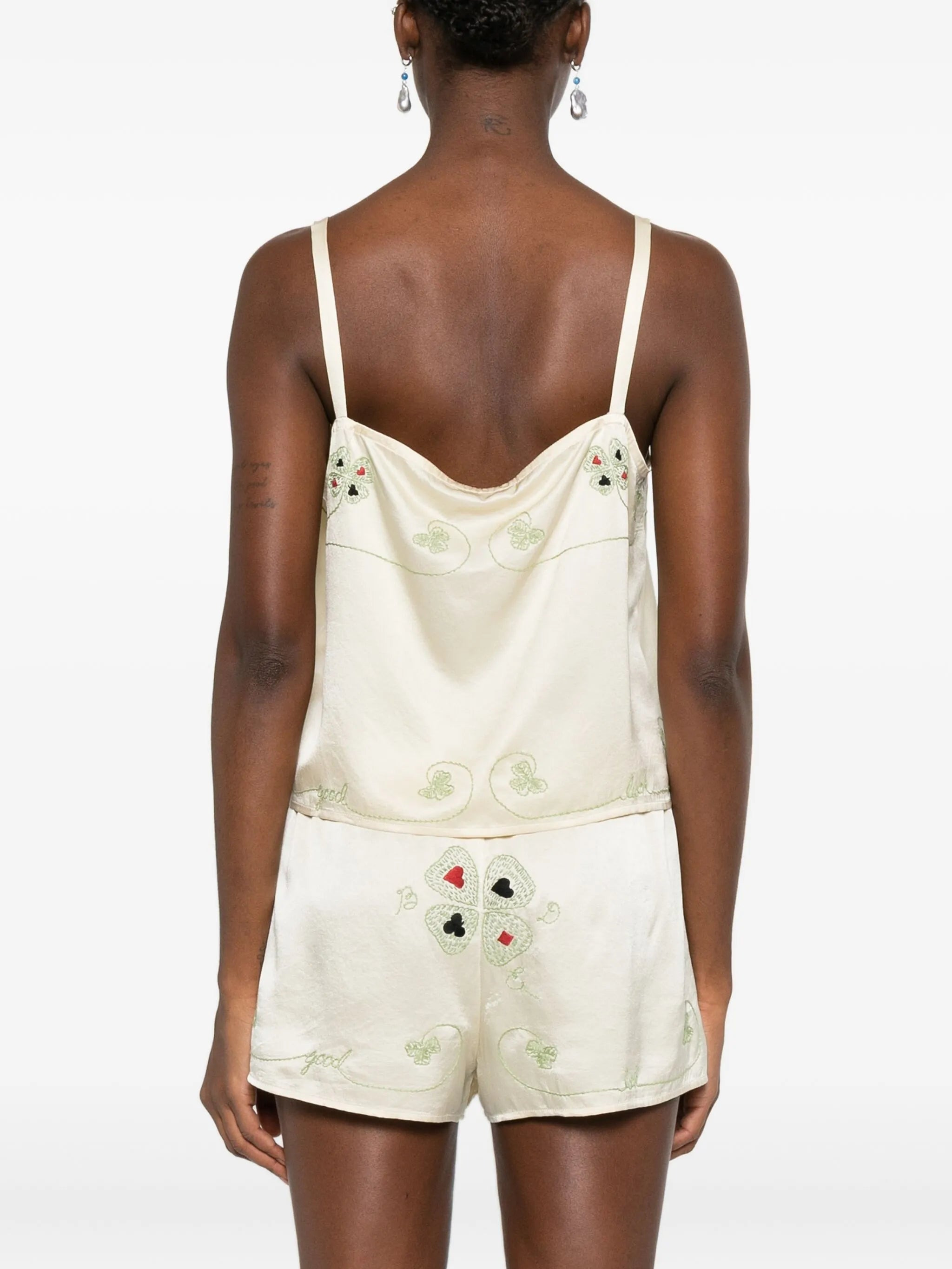 floral-embroidered tank top - 4