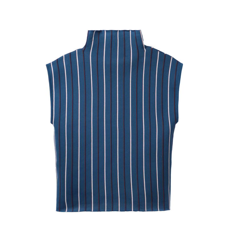 Marni Marni Vertical Stripe Technical Knit Turtleneck Sweater Blue outlook