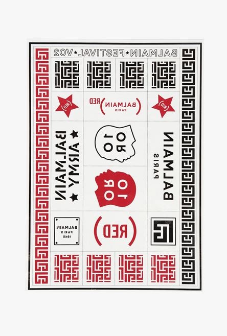 (Balmain) RED - Balmain Festival V02 temporary tattoo strips - 1