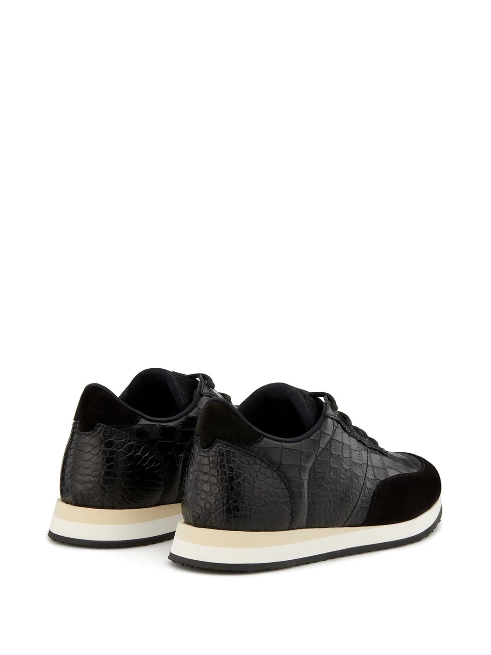 low top panelled sneakers - 3