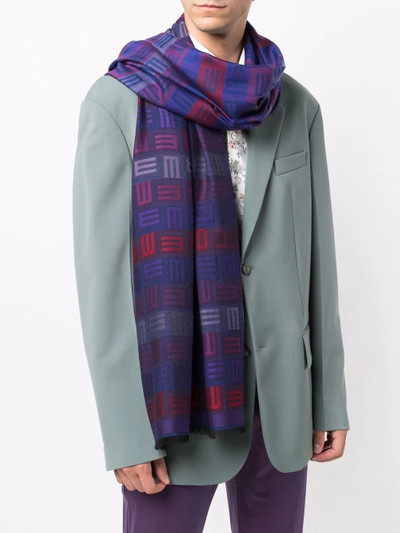 Etro logo stripe scarf outlook