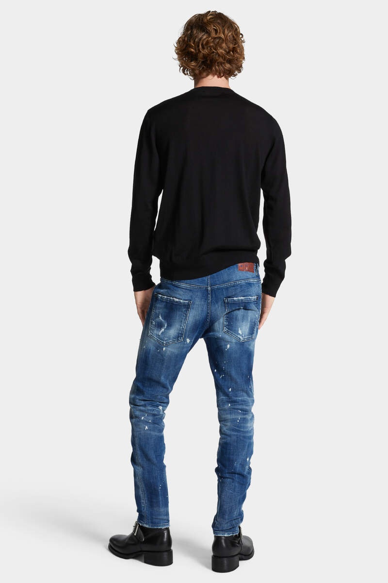 MEDIUM FILO BLU WASH SKATER JEANS - 4