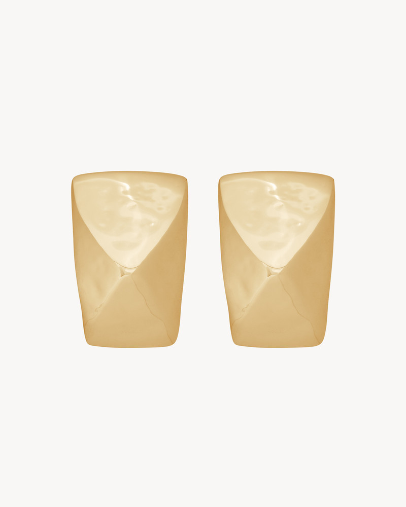SAINT LAURENT TRAPEZE EARRINGS IN 18K YELLOW GOLD outlook