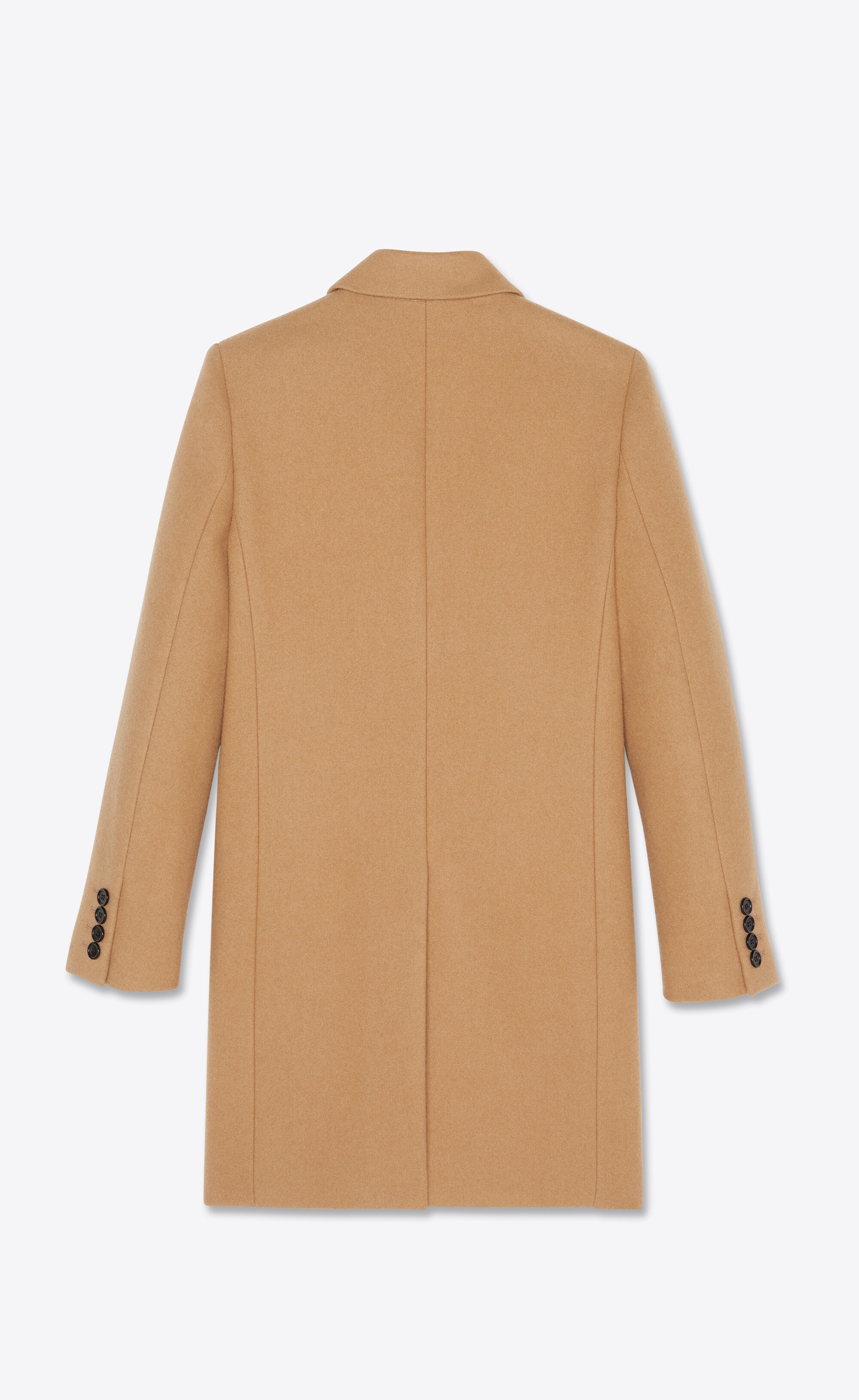 tailored coat in sablé wool felt - 2