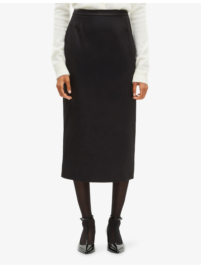High-Rise Satin Pencil Skirt 3