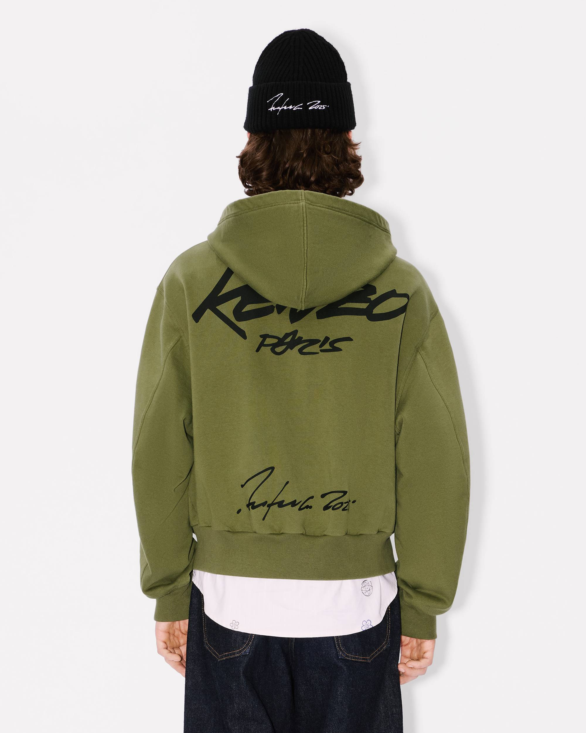 'Kenzo x Futura 2000' boxy full-zip hoodie in cotton - 4