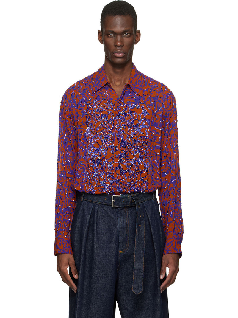 Orange & Purple Floral Shirt 1