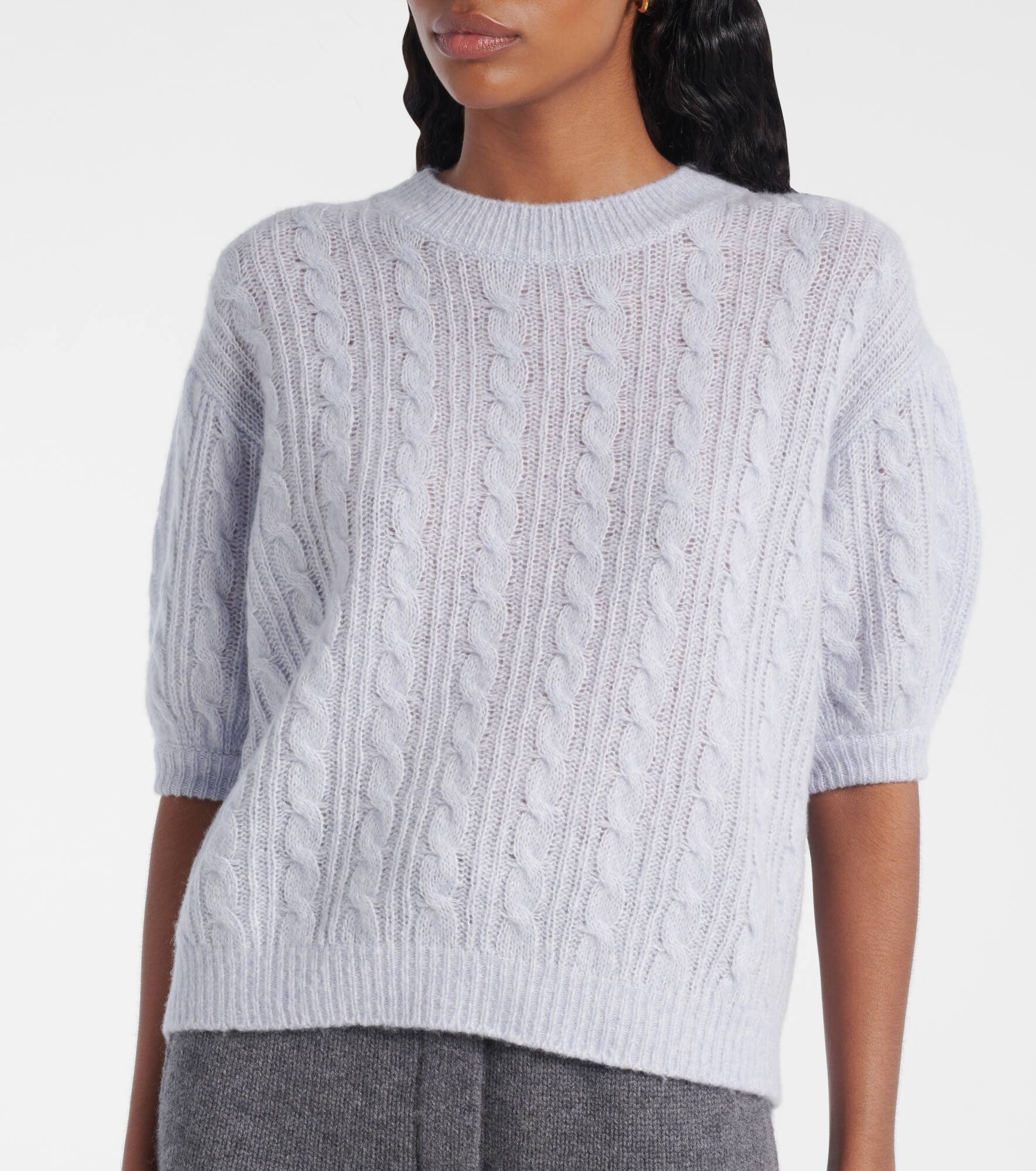 Kenzie cable-knit cashmere and silk sweater - 6