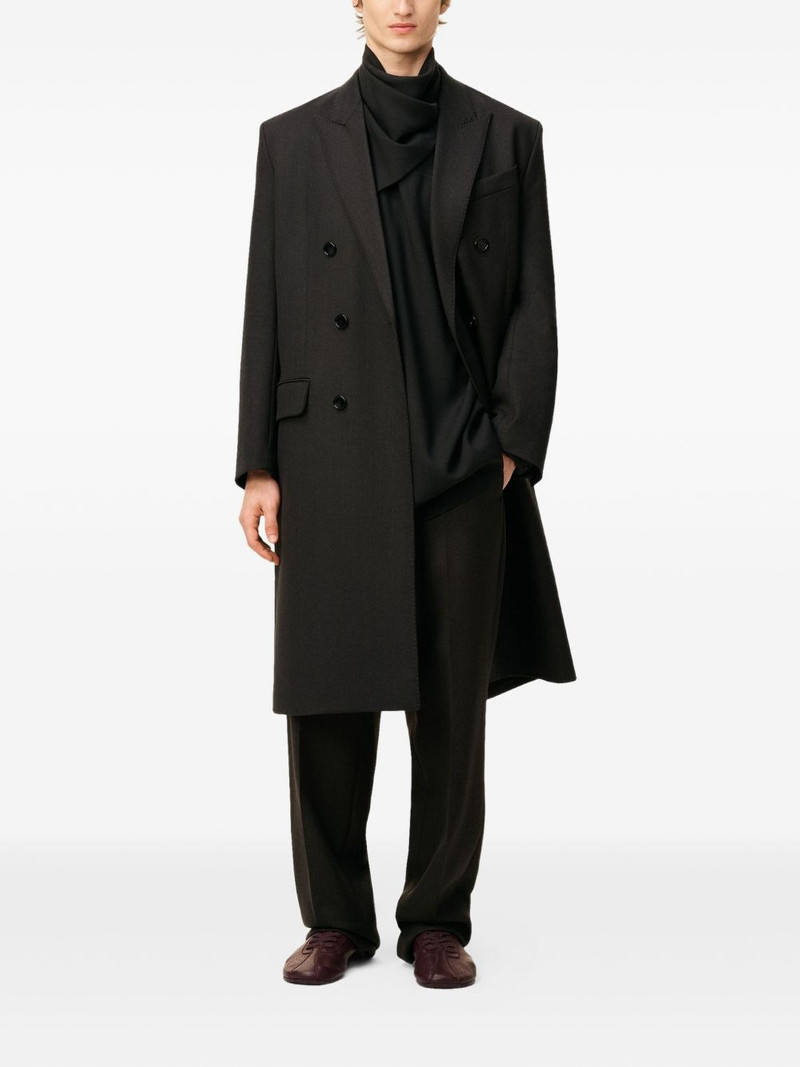 double-breasted wool coat - 1