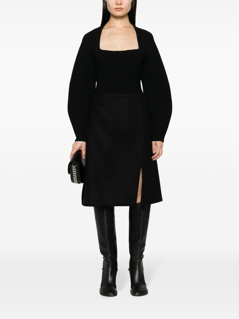 Stella McCartney front-split felted A-line skirt outlook