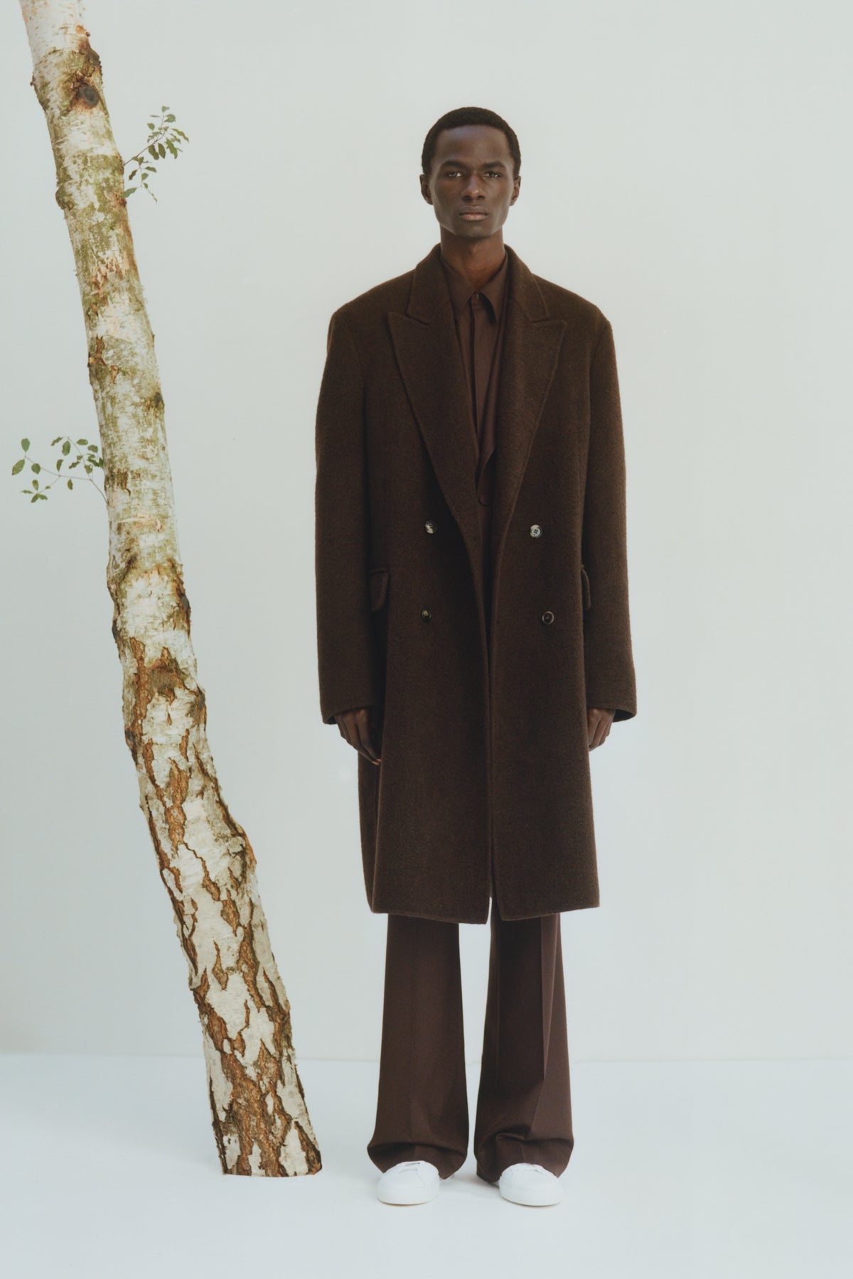 Mcaffrey Coat in Chocolate Double-Face Recycled Cashmere - 2