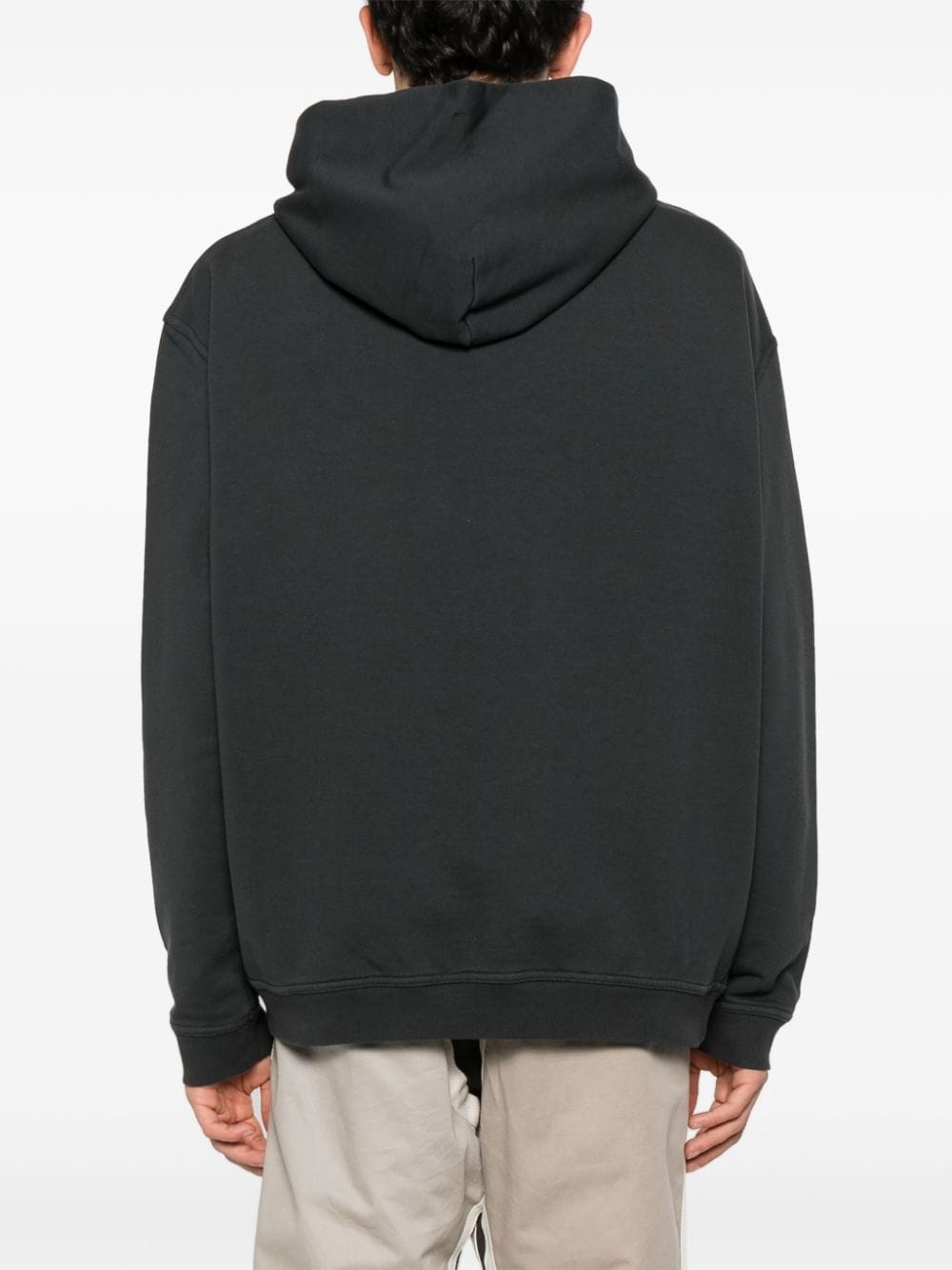 logo-embroidered cotton hoodie - 4