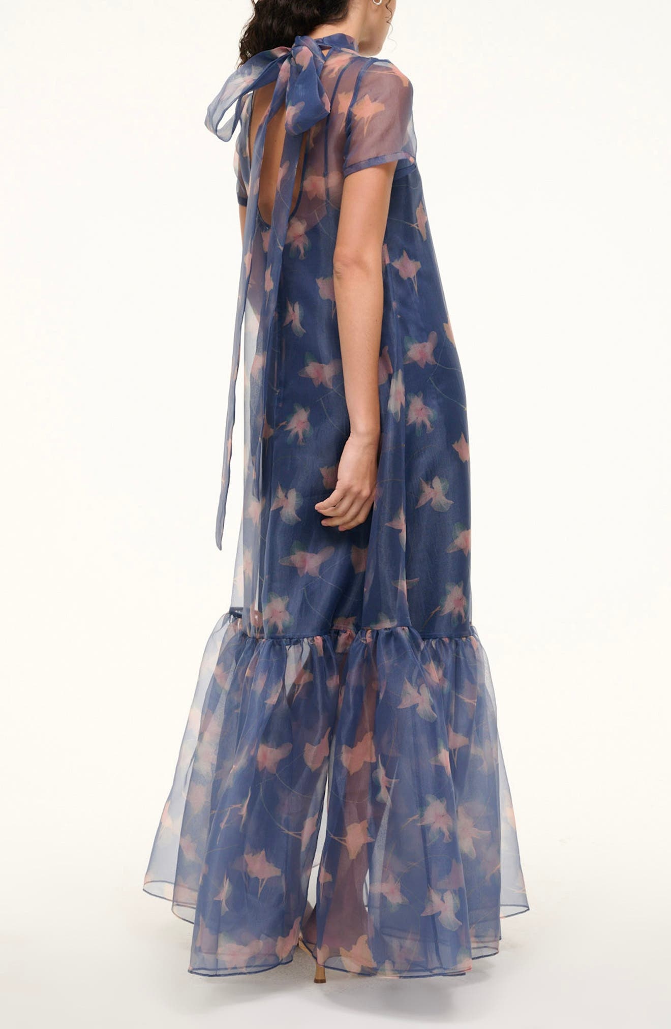 STAUD Calluna Maxi Cocktail Dress in Botanical Navy at Nordstrom - 2