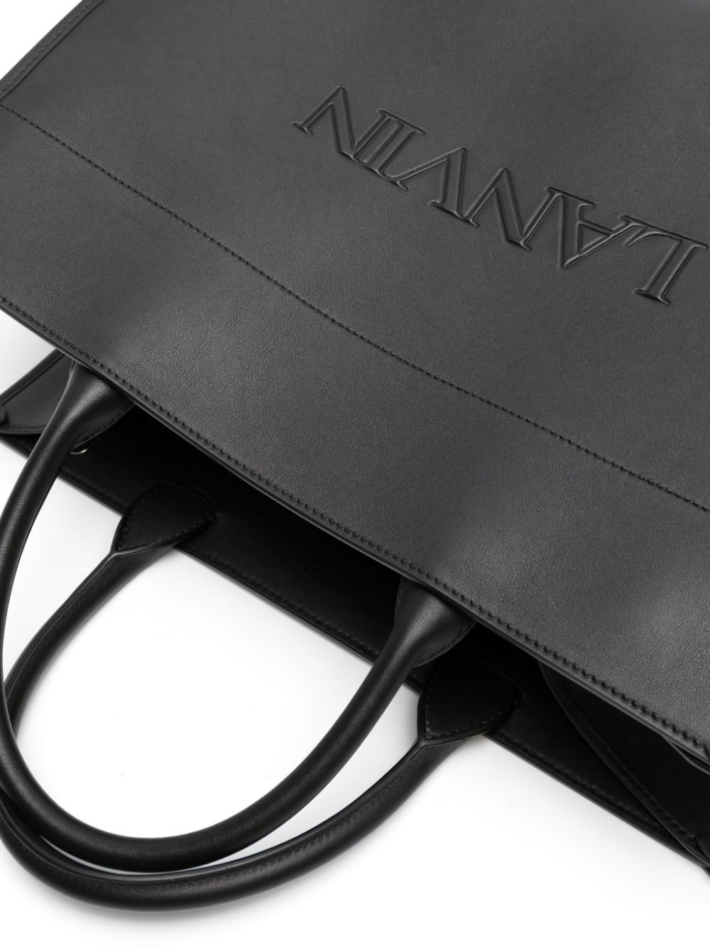 logo-embossed leather tote bag - 4