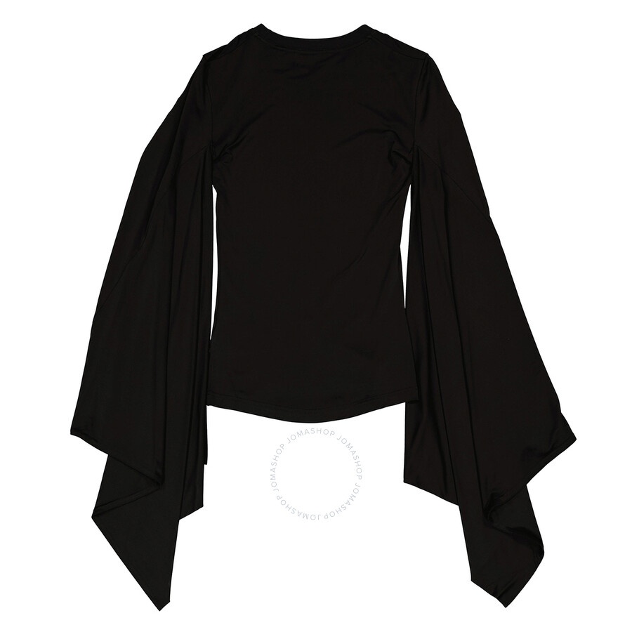 Burberry Ladies Black Crewneck Flared Sleeved Top - 2