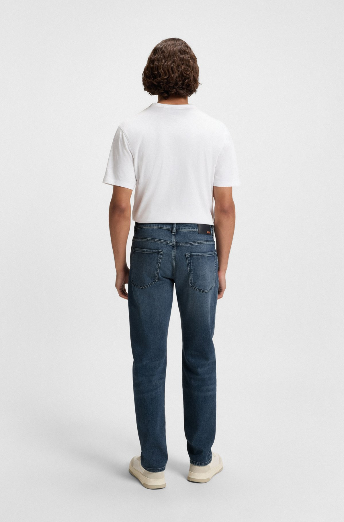 REGULAR-FIT JEANS IN MID-BLUE COMFORT-STRETCH DENIM - 4