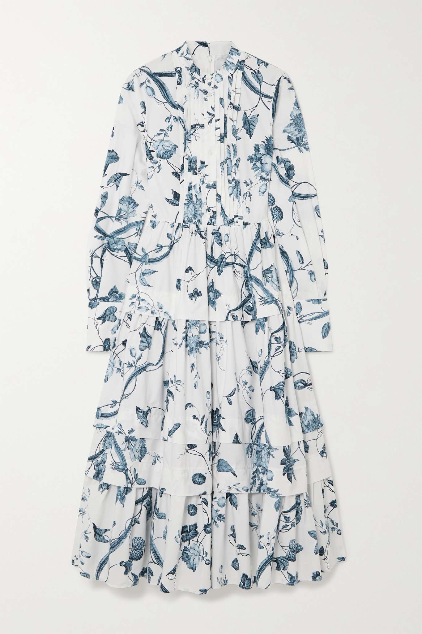 Jacquard cotton poplin midi dress