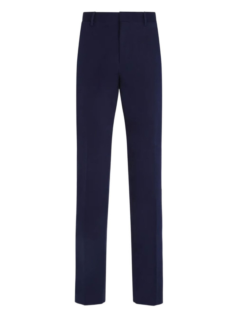 flat-front trousers 1