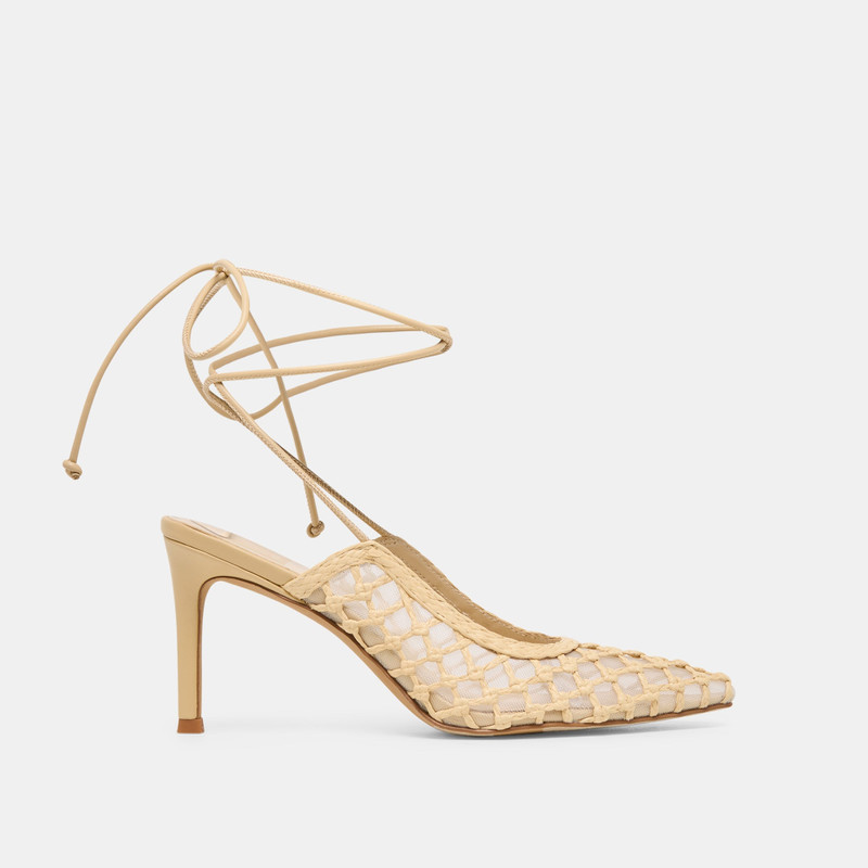 YAEL HEELS LT NATURAL WOVEN RAFFIA 1