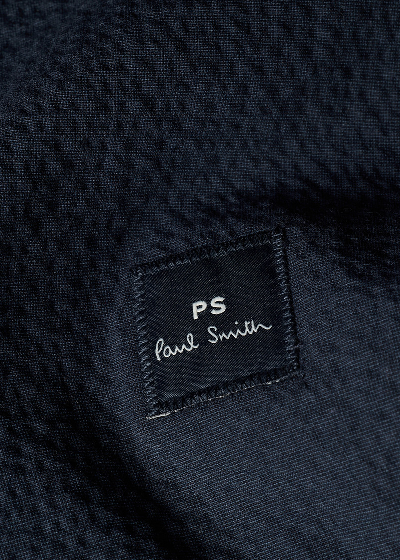 Navy Stretch-Cotton Seersucker Jacket 7