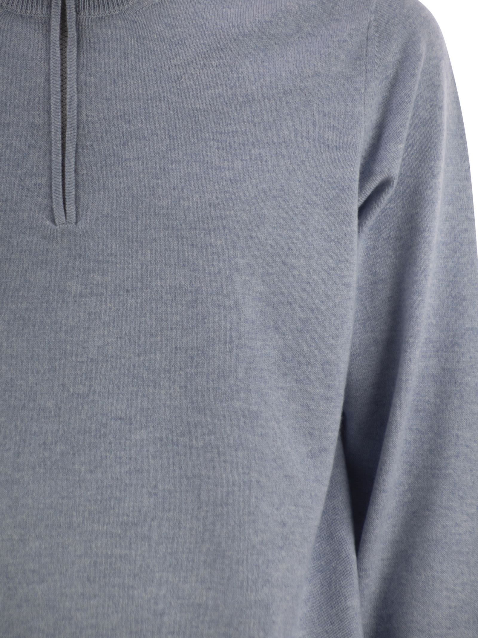 Brunello Cucinelli Men High-Necked Cashmere Sweater With Zip Opening - 4