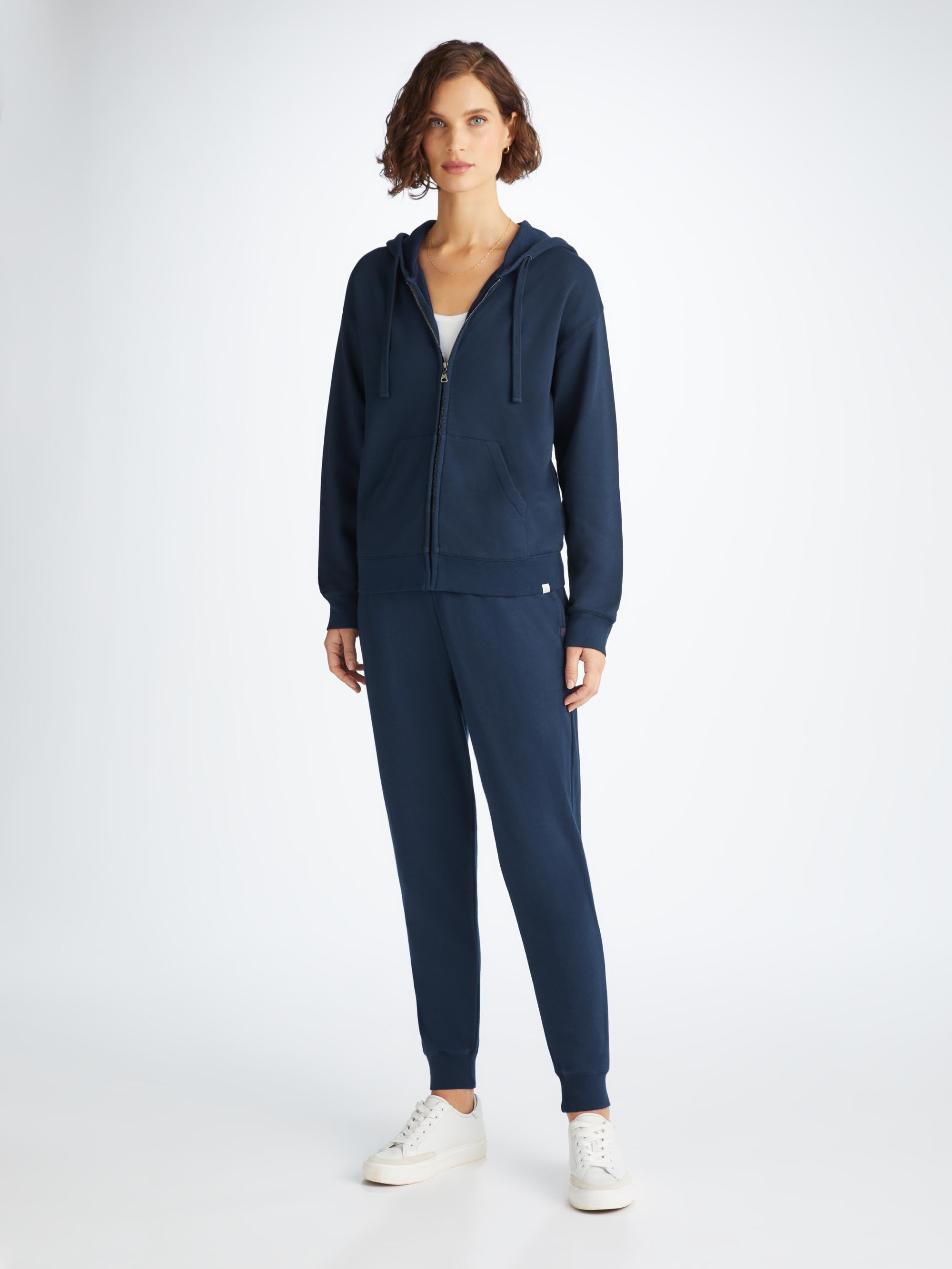 Women's Hoodie Quinn Cotton Modal Navy - 3