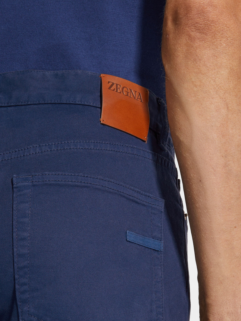 ZEGNA UTILITY BLUE STRETCH COTTON ROCCIA JEANS outlook