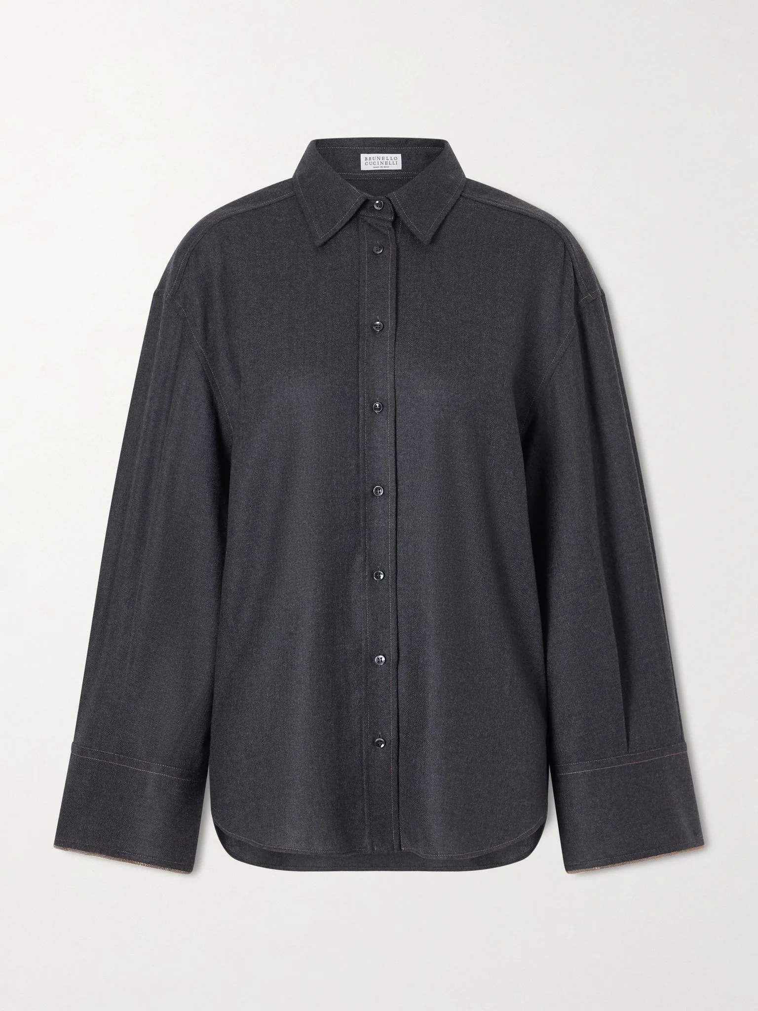 Oversized wool shirt Dark gray - 1