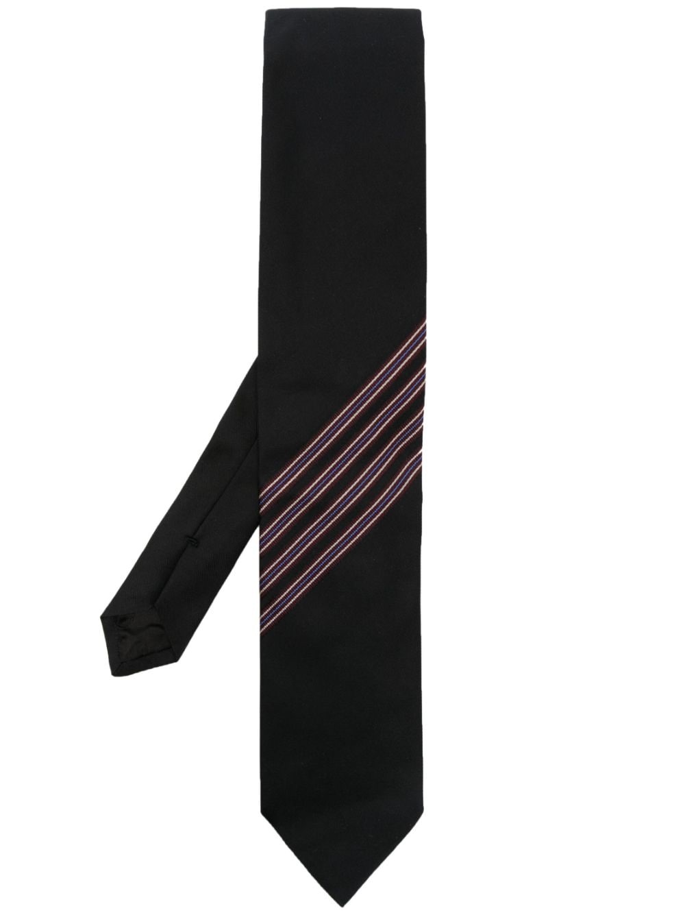 grosgrain-embellished silk tie - 1